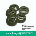 (#B6114) 19mm dull green military BDU slot hole button